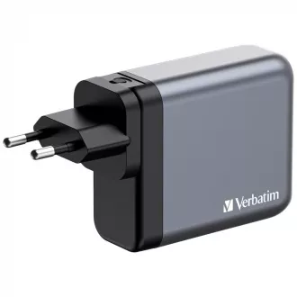 Încărcător de rețea VERBATIM GaN GNC-100, 100W, 3x USB-C, 1x USB