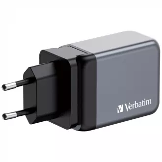 Încărcător de rețea VERBATIM GaN GNC-65, 65W, 2x USB-C, 1x USB Încărcător de rețea VERBATIM GaN GNC-65, 65W, 2x USB-C, 1x USB