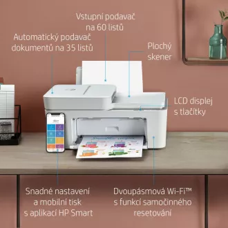 HP All-in-One Deskjet 4120e HP + (A4, 8, 5/5, 5 ppm, USB, Wi-Fi, BT, imprimare, scanare, copiere, ADF) HP All-in-One Deskjet 4120e HP + (A4, 8, 5/5, 5 ppm, USB, Wi-Fi, BT, imprimare, scanare, copiere, ADF)