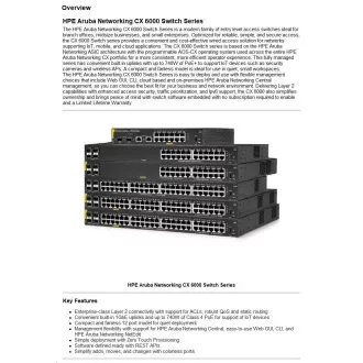 Switch HPE Aruba Networking CX 6000 48G 4SFP R8N86AR REÎNNOIRE