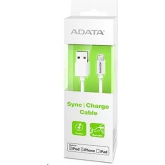 Cablu ADATA Sync & Charge Lightning - USB A 2.0, 100cm, plastic, alb