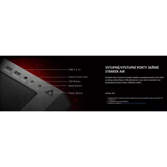 Carcasă ADATA XPG STARKER AIR Mid-Tower, fără sursă de alimentare, 1x 120mm + 1x 120mm ARGB, Negru