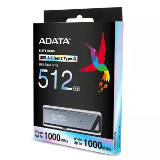Disc flash ADATA UE800 512GB, USB 3.2 USB-C, unitate Elite, gri