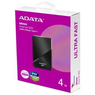 SSD extern ADATA 4TB SE920, USB 4 Type-C, R:3800/W:3700MB/s, negru