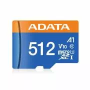 Card ADATA MicroSDXC 512 GB Premier UHS-I C10 V10 (R:100/W:25 MB/s) + adaptor SD