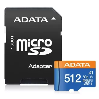 Card ADATA MicroSDXC 512 GB Premier UHS-I C10 V10 (R:100/W:25 MB/s) + adaptor SD