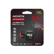 Card ADATA MicroSDXC 64 GB High Endurance UHS-I C10 V30 A2 (R:100/W:80 MB/s) + adaptor SD
