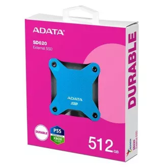 SSD extern ADATA 512GB SD620, USB Micro-B, USB 3.2 Gen 2, R:520/W:460MB/s, albastru