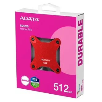 SSD extern ADATA 512GB SD620, USB Micro-B, USB 3.2 Gen 2, R:520/W:460MB/s, roșu