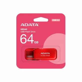 ADATA Flash Disk 64GB UV240, USB 2.0, roșu