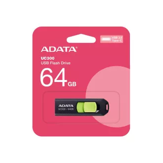 ADATA Flash Disk 64GB UC300, USB-C 3.2, negru-verde