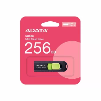 ADATA Flash Disk 256 GB UC300, USB-C 3.2, negru-verde