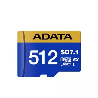 Card ADATA MicroSDXC 512 GB Premier Extreme SD7.1, U3, C10, V30 (R:800/W:700 MB/s) Card ADATA MicroSDXC 512 GB Premier Extreme SD7.1, U3, C10, V30 (R:800/W:700 MB/s)