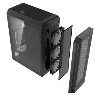 Carcasă ADATA XPG VALOR AIR PLUS Mid-Tower, fără sursă de alimentare, 4x ventilatoare de 120 mm, negru