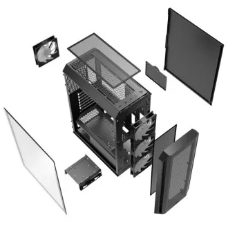 Carcasă ADATA XPG VALOR AIR PLUS Mid-Tower, fără sursă de alimentare, 4x ventilatoare de 120 mm, negru