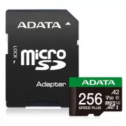 Card ADATA MicroSDXC 256 GB Speed Plus, U3, C10, A2, V30 (R:180/W:160 MB/s) + adaptor SD