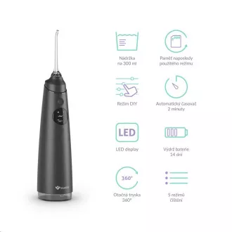 Duș oral TrueLife AquaFloss Compact C300 negru pentru duș oral Duș oral TrueLife AquaFloss Compact C300 negru pentru duș oral