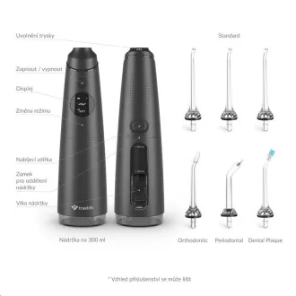 Duș oral TrueLife AquaFloss Compact C300 negru pentru duș oral Duș oral TrueLife AquaFloss Compact C300 negru pentru duș oral