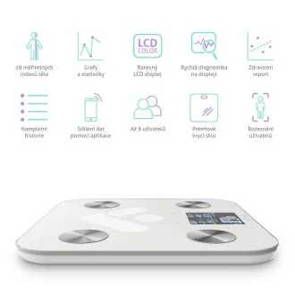 TrueLife FitScale W7 BT - Cântar Bluetooth cu impedanță bioelectrică - Alb TrueLife FitScale W7 BT - Cântar Bluetooth cu impedanță bioelectrică - Alb