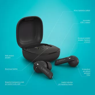 LAMAX Clips1 ANC - căști cu căști pentru ureche - negru