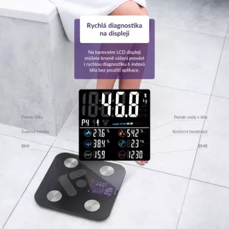 TrueLife FitScale W6 BT - Cantar bluetooth cu impedanta bioelectrica - negru TrueLife FitScale W6 BT - Cantar bluetooth cu impedanta bioelectrica - negru