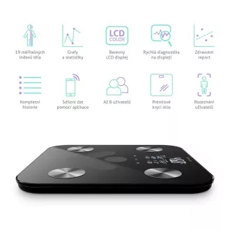 TrueLife FitScale W6 BT - Cantar bluetooth cu impedanta bioelectrica - negru TrueLife FitScale W6 BT - Cantar bluetooth cu impedanta bioelectrica - negru
