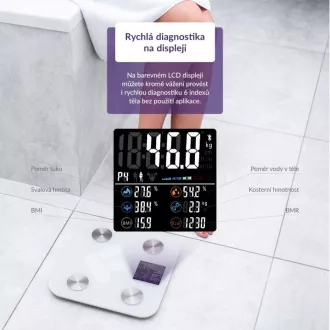 TrueLife FitShape S6 BT - Scală bluetooth de impedanță bioelectrică - alb