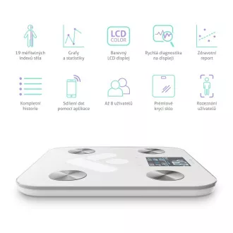 TrueLife FitShape S6 BT - Scală bluetooth de impedanță bioelectrică - alb