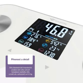 TrueLife FitShape S6 BT - Scală bluetooth de impedanță bioelectrică - alb