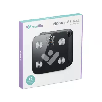 TrueLife FitShape S6 BT - Scală bluetooth cu impedanță bioelectrică - negru