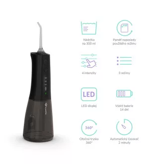 TrueLife AquaFloss Compact L100 Negru - irigator oral TrueLife AquaFloss Compact L100 Negru - irigator oral