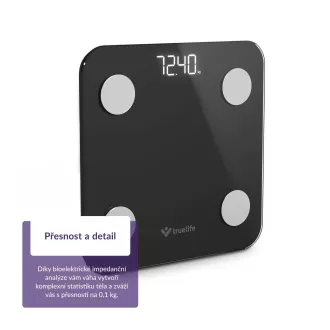 TrueLife FitScale W1 BT Negru - cântar bluetooth cu impedanță bioelectrică