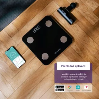 TrueLife FitScale W1 BT Negru - cântar bluetooth cu impedanță bioelectrică