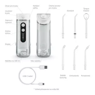 TrueLife AquaFloss Mini M50 - irigator oral - alb TrueLife AquaFloss Mini M50 - irigator oral - alb