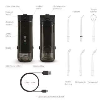TrueLife AquaFloss Mini M50 - irigator oral - negru TrueLife AquaFloss Mini M50 - irigator oral - negru