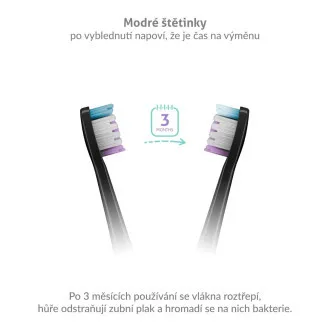 Capete de periuță TrueLife SonicBrush Clean-series Sensitive negru, pachet de 2