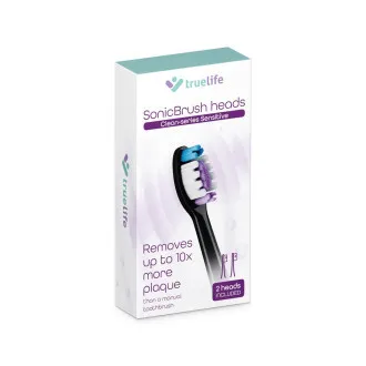 Capete de periuță TrueLife SonicBrush Clean-series Sensitive negru, pachet de 2