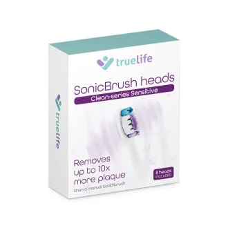 Capete de perie TrueLife SonicBrush Clean din seria Sensitive, alb, pachet de 8