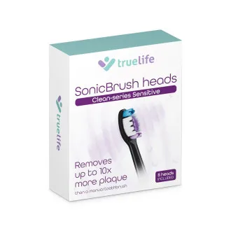 Capete de periuță TrueLife SonicBrush Clean-series Sensitive negru, pachet de 8 Capete de periuță TrueLife SonicBrush Clean-series Sensitive negru, pachet de 8