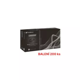 Mănuși de nitril Cranberry® Carbon, foarte moi (fără latex), negru - 200 buc, M Mănuși de nitril Cranberry® Carbon, foarte moi (fără latex), negru - 200 buc, M