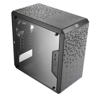 Carcasă Cooler Master MasterBox Q300L, mATX, panou lateral transparent, 1 ventilator de 120 mm, negru