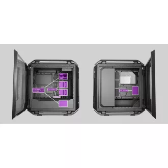 Carcasă Cooler Master Cosmos C700P neagră, E-ATX, panou lateral transparent, ventilator 3x 140 mm, negru