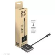 Hub Club3D MST (Multi Stream Transport) USB3.2 Gen2 Type-C (DP Alt-Mode) la DisplayPort + HDMI 4K60Hz (M/F)