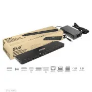 Stație de andocare Club3D USB-C 12v1, 1xDP, 2xHDMI, 1xUSB-C, 5xUSB, 1xRJ45, 1x3.5mm, cititor de carduri SD, negru