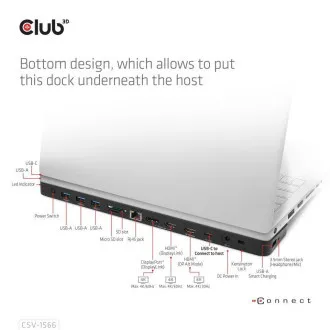 Stație de andocare Club3D USB-C 12v1, 1xDP, 2xHDMI, 1xUSB-C, 5xUSB, 1xRJ45, 1x3.5mm, cititor de carduri SD, negru Stație de andocare Club3D USB-C 12v1, 1xDP, 2xHDMI, 1xUSB-C, 5xUSB, 1xRJ45, 1x3.5mm, cititor de carduri SD, negru