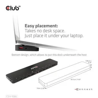 Stație de andocare Club3D USB-C 12v1, 1xDP, 2xHDMI, 1xUSB-C, 5xUSB, 1xRJ45, 1x3.5mm, cititor de carduri SD, negru Stație de andocare Club3D USB-C 12v1, 1xDP, 2xHDMI, 1xUSB-C, 5xUSB, 1xRJ45, 1x3.5mm, cititor de carduri SD, negru
