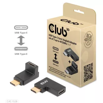 Set de 2 adaptoare unghiulare Club3D USB-C Gen2, 4K120Hz, 240W, (M/F)