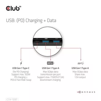Stație de andocare Club 3D USB-C 8-în-1, 1xDP, 1xHDMI, 1xUSB-C PD100W, 2xUSB, cititor de carduri SD, gri