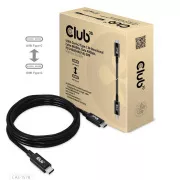 Cablu Club3D USB4 Gen3x2 Tip C Cablu cu două fețe 8K60Hz, date 40 Gbps, PD 240W(48V/5A) EPR M/M 2m