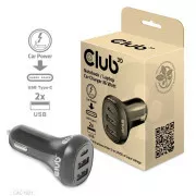 Încărcător auto Club3D pentru laptopuri 36W, 3 porturi (2xUSB-A   USB-C)